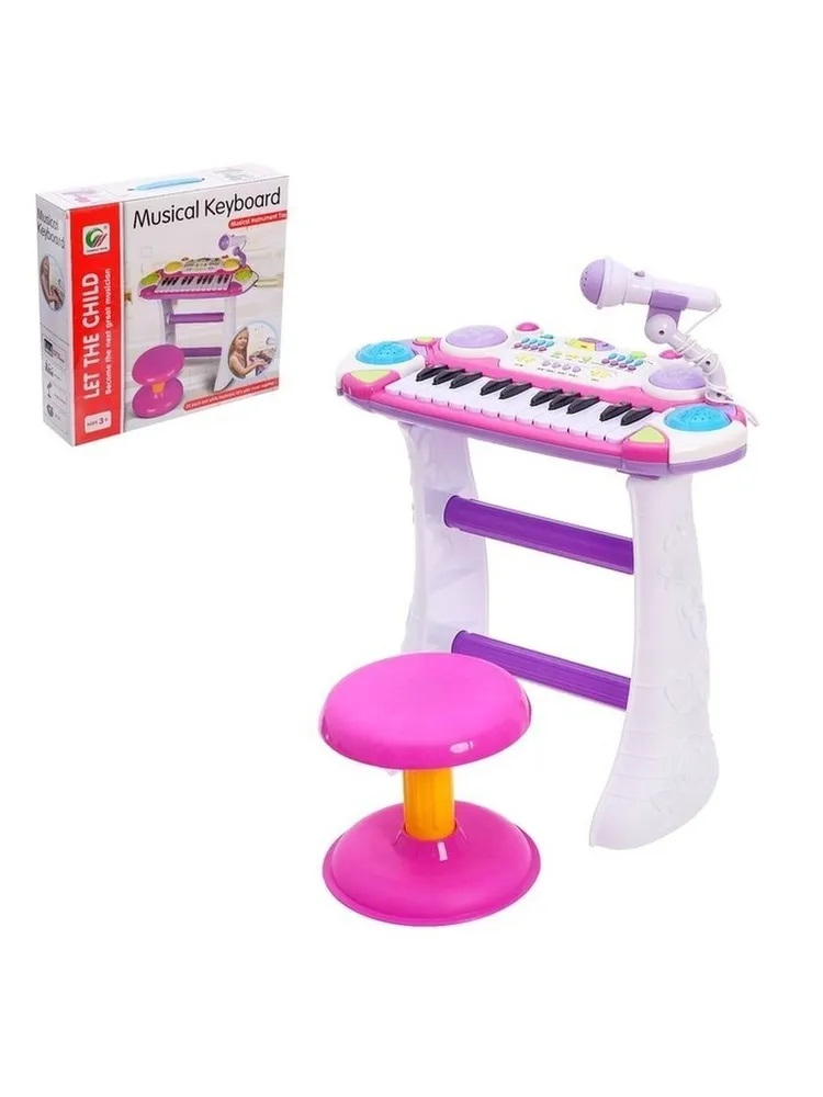 Игрушка музыкальная CASTLELADY Напольный со стульчиком синтезатор - фото 2