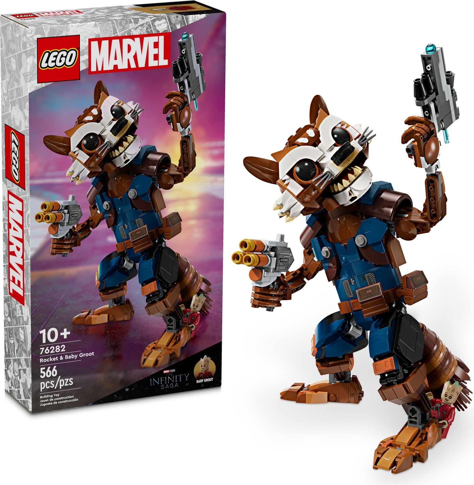 Изображение товара Конструктор LEGO Marvel Rocket & Baby Groot 566 деталей для мальчиков и девочек Изображение товара Конструктор LEGO Marvel Rocket & Baby Groot 566 деталей для мальчиков и девочек