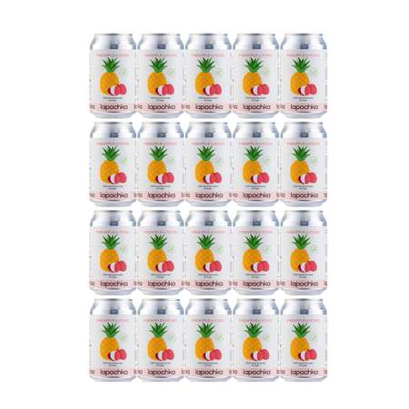 Натуральный лимонад Lapochka без сахара (Pineapple + Lychee) 0.33л 20 штук