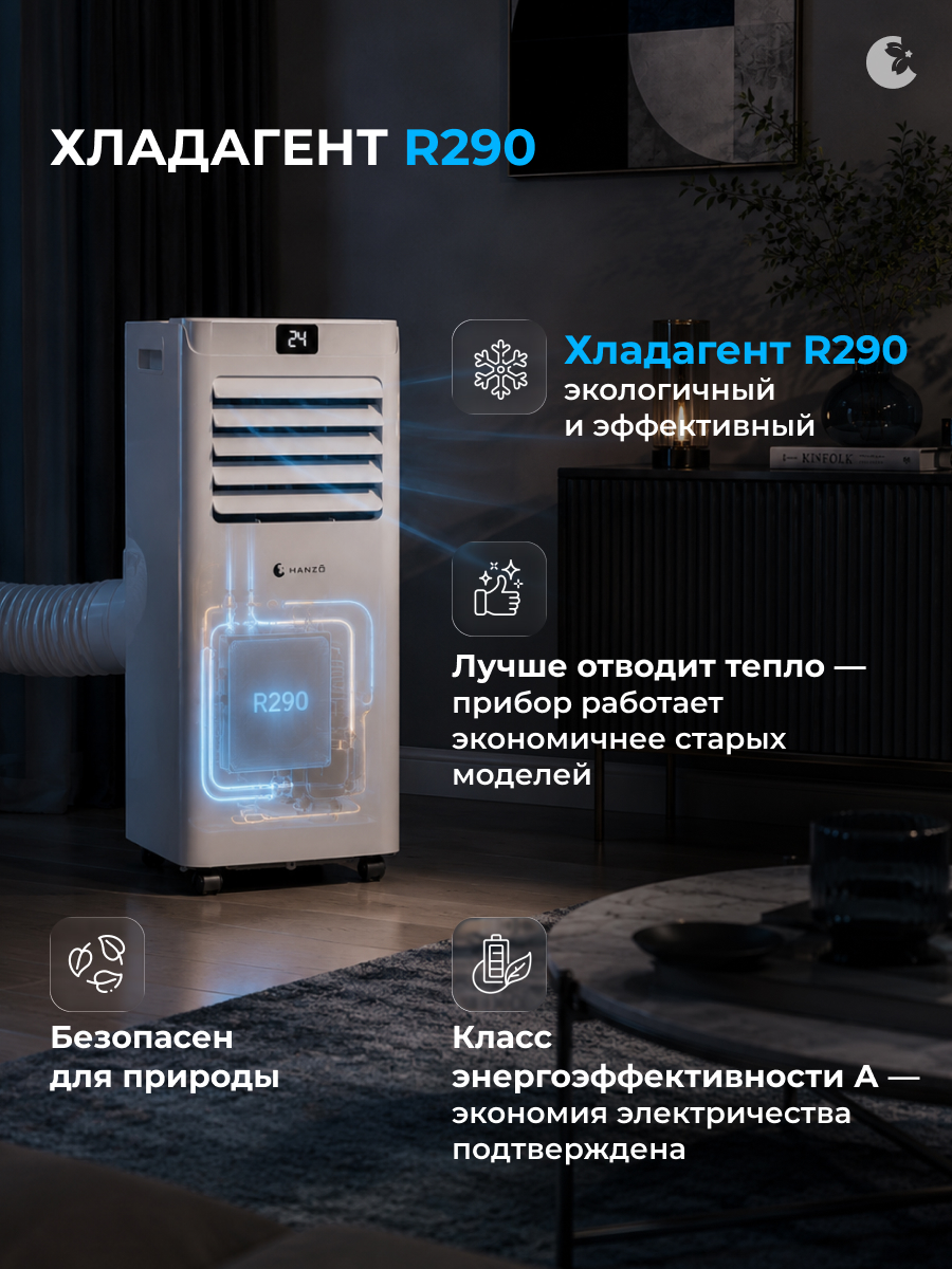 Мобильный кондиционер с осушением HANZO AV-2 - фото 10