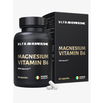 Магний с витамином В6 UltraBalance бад для мужчин и женщин Magnesium b6 с комплексом Aquamin 60 капсул