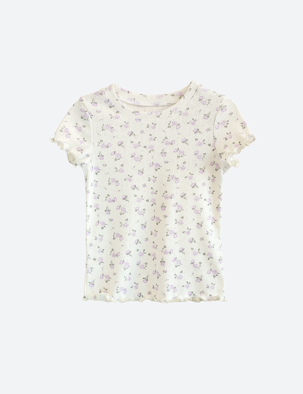 Футболка Bastimento BM102/1а Футболка детская ажур,сиреневый цветы - фото 1