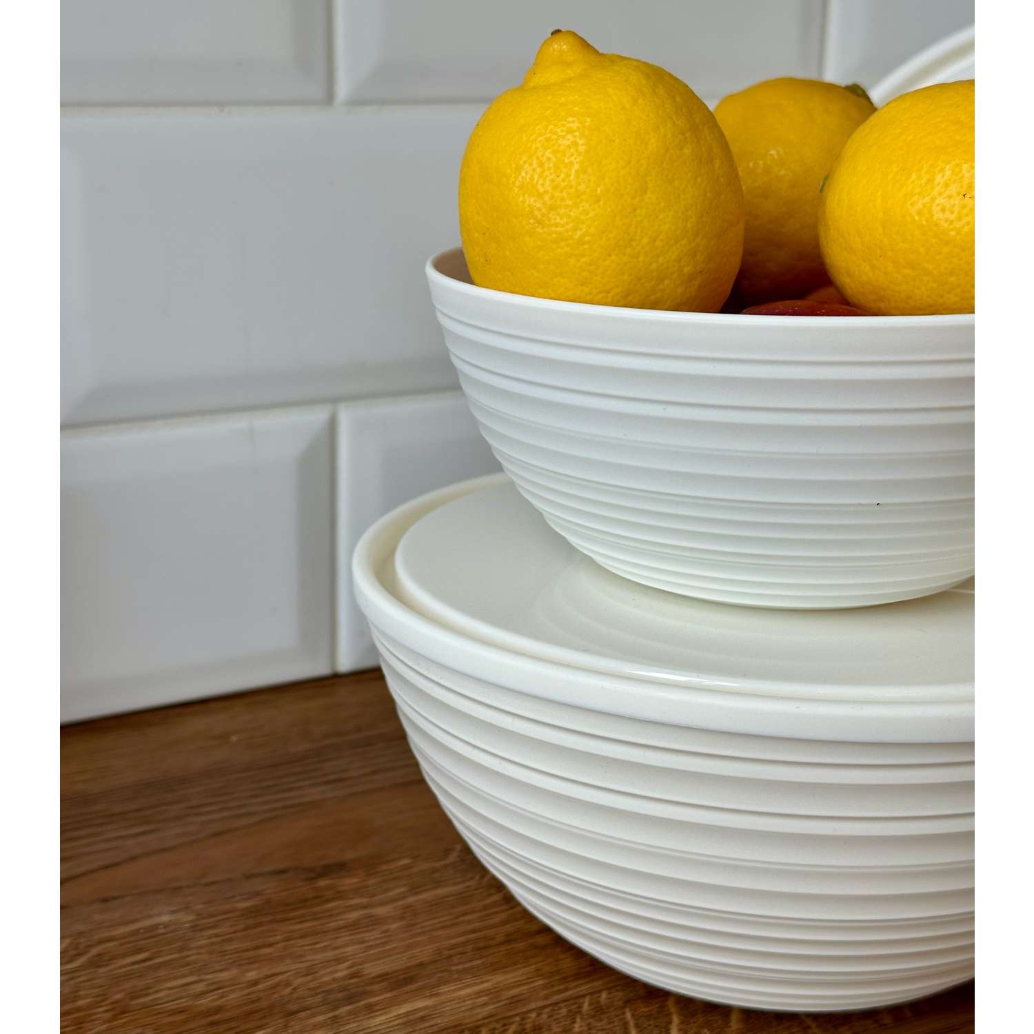 Салатник Sugar and Spice Cardamom с крышкой белый зефир 1.2л - фото 5