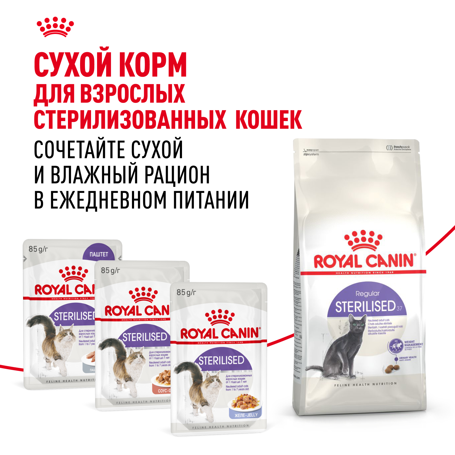 Корм для кошек ROYAL CANIN Indoor Sterilised для взрослых стерилизованных паштет 85г - фото 8