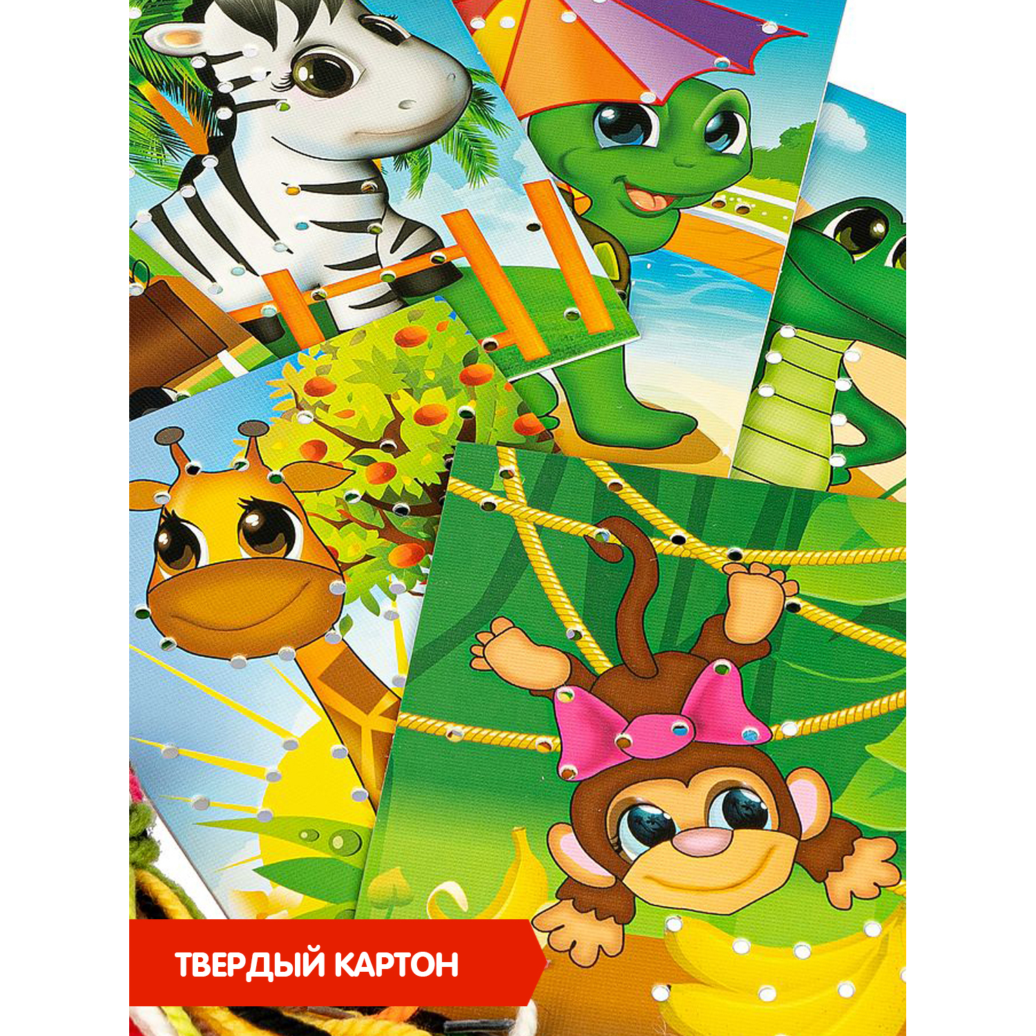 Настольная игра Bondibon шнуровка карточная Зоопарк - фото 6