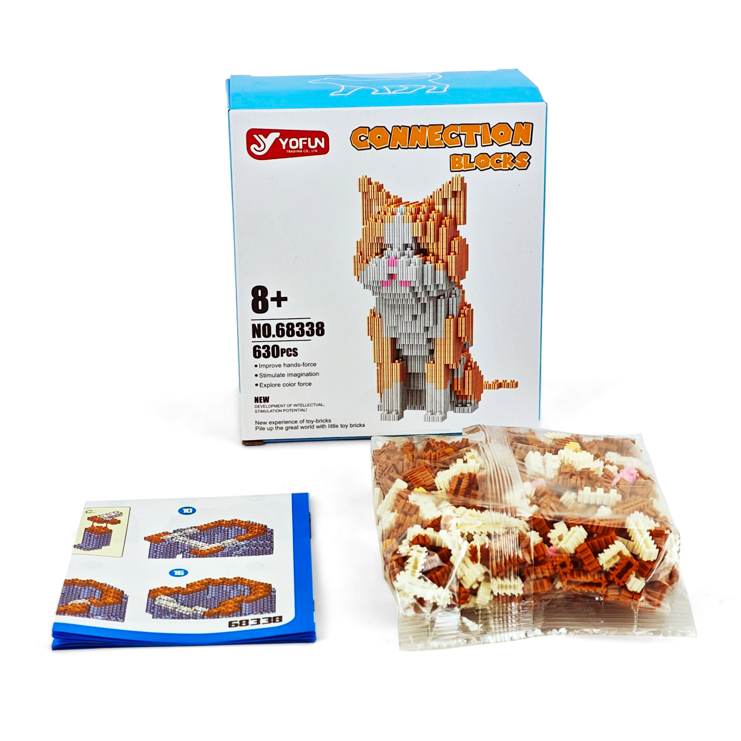 Конструктор Кот коричневый 630 дет. - фото 2