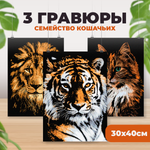 Гравюра LORI(колорит) Семейство кошачьих