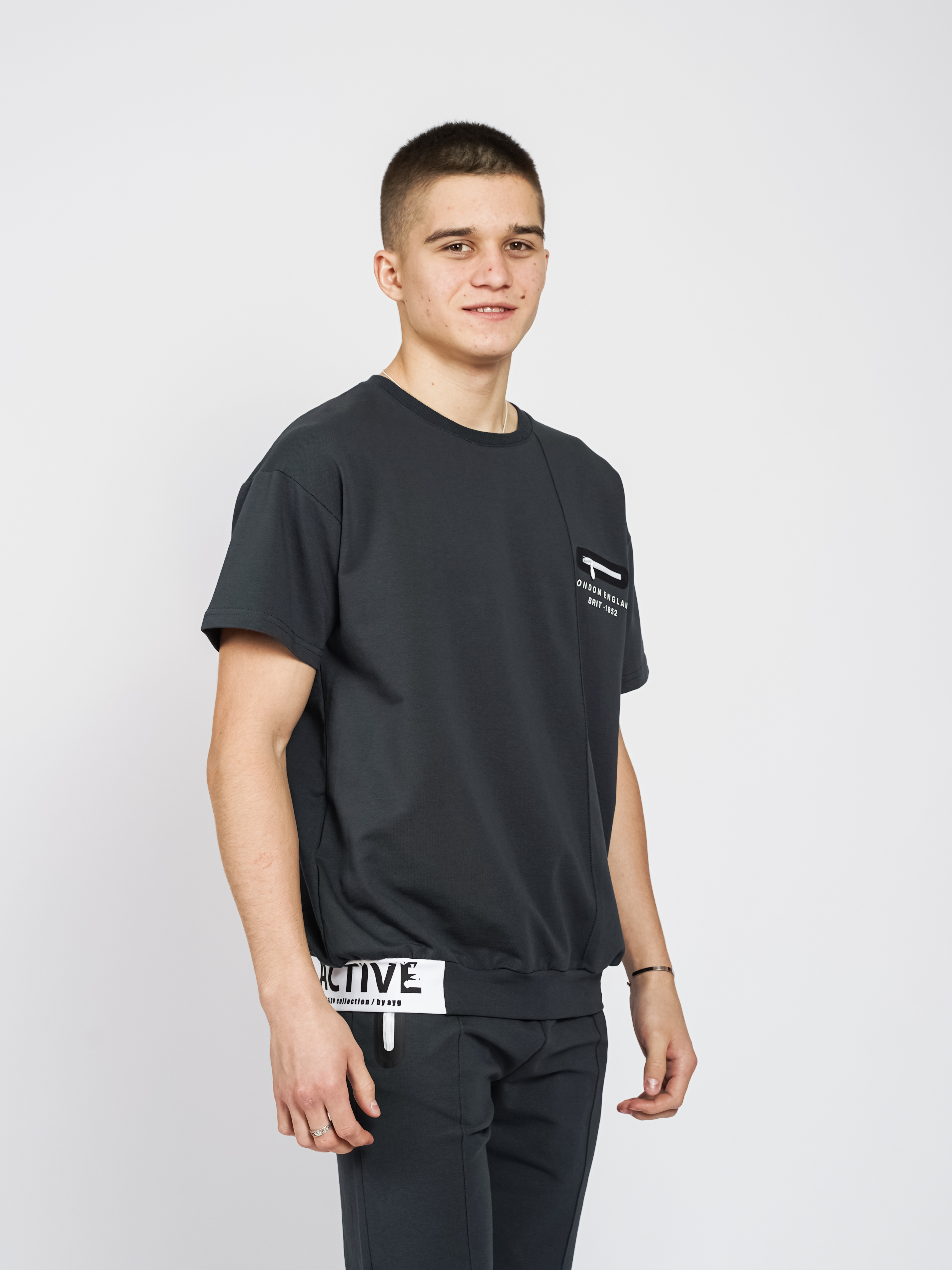 Костюм AYUGI JEANS A7131антрацит - фото 3