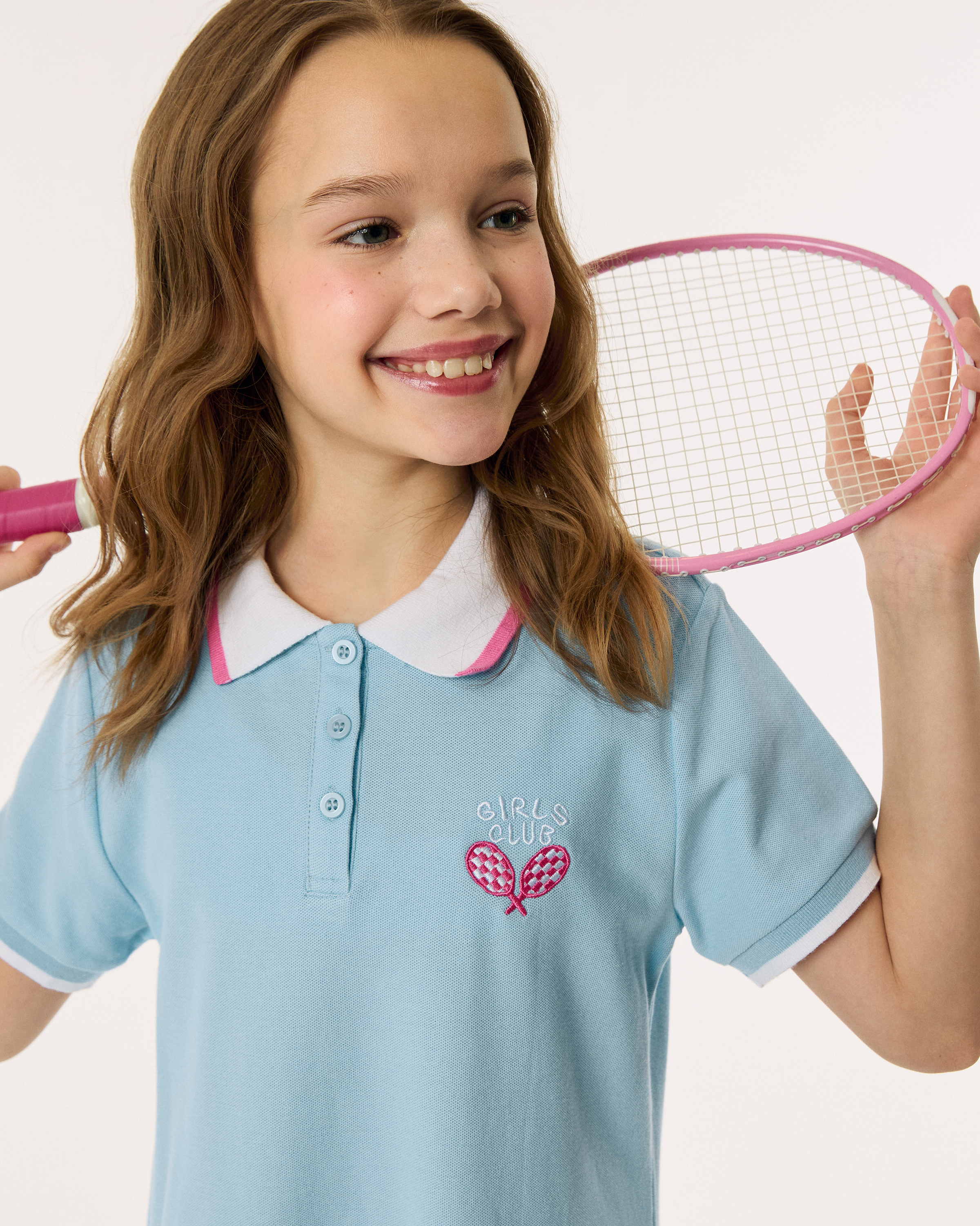 Изображение товара Платье Futurino Fashion 128 Голубое с вышивкой Girls club