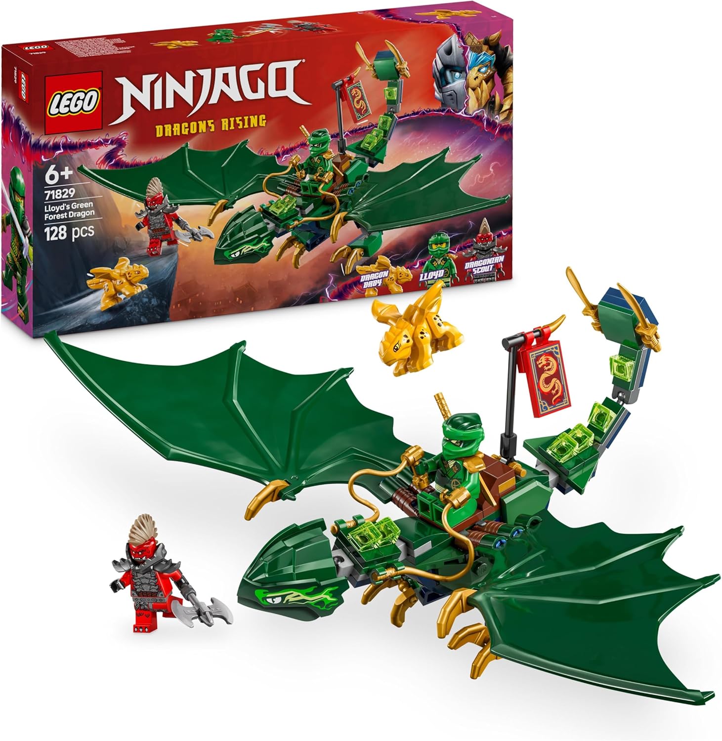Конструктор LEGO NINJAGO Зеленый лесной дракон Ллойда 128 дет. - фото 1