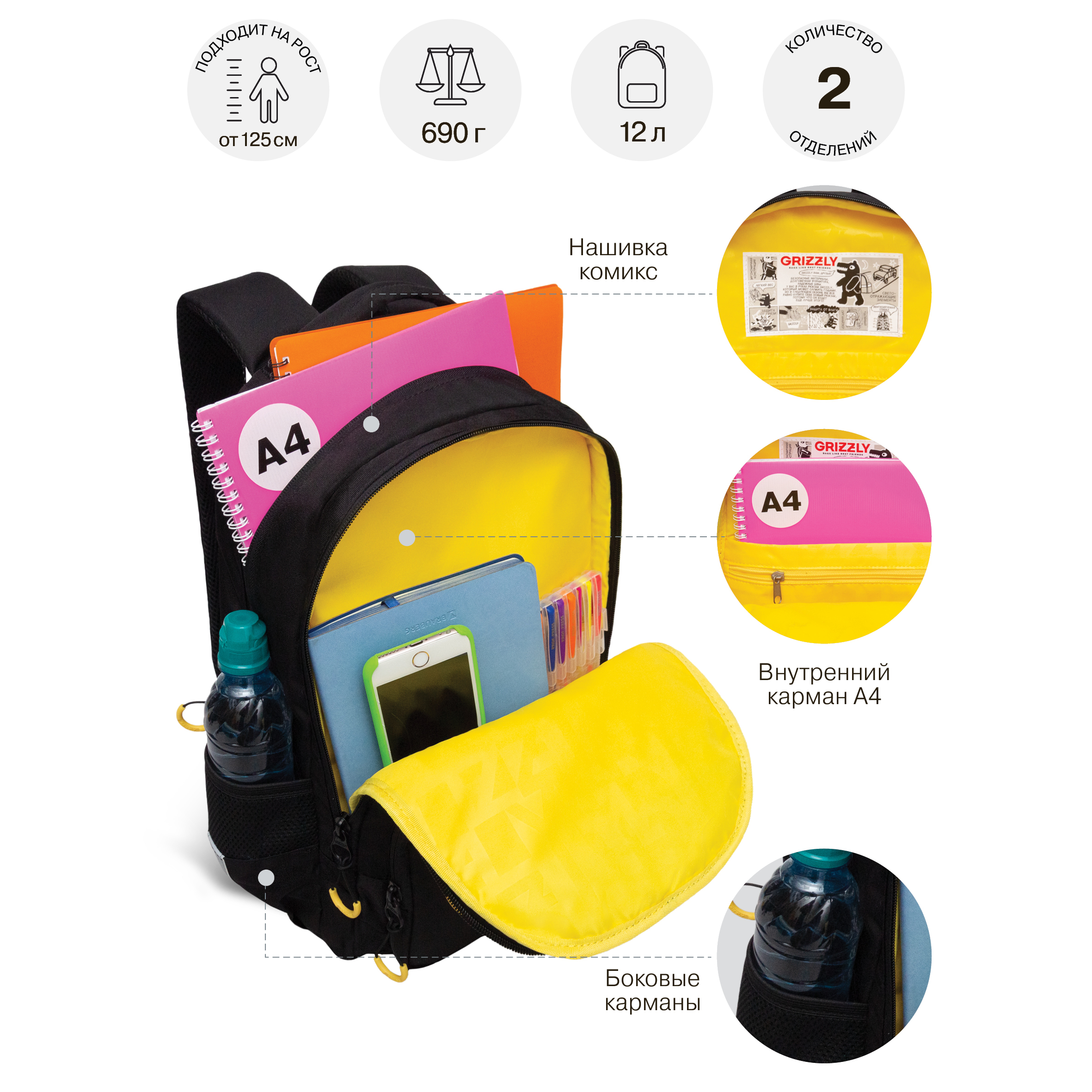 Рюкзак Grizzly для мальчика - фото 7