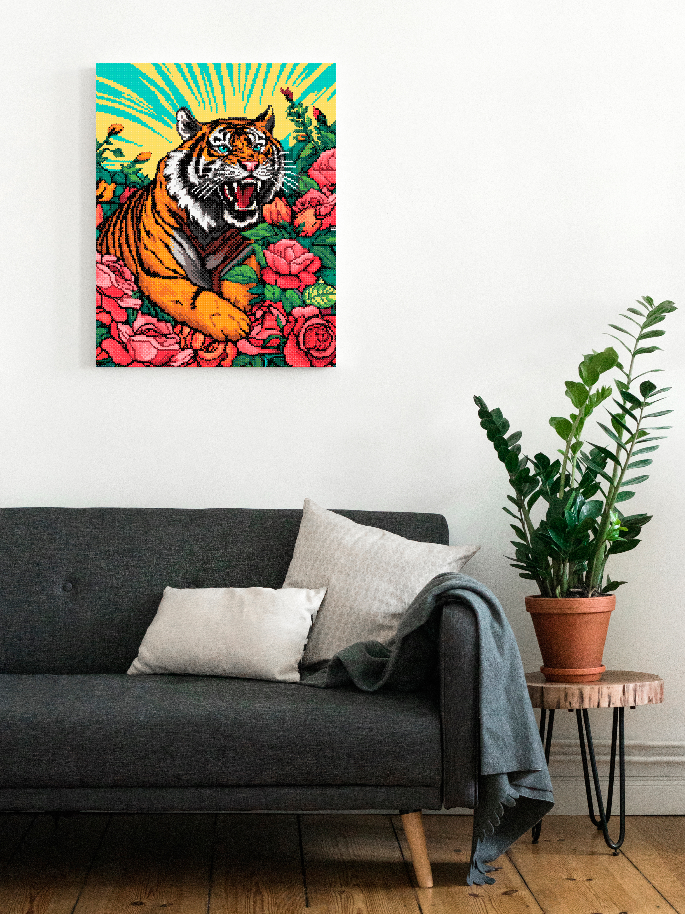 Алмазная мозаика Это просто шедевр Тигр в саду в ассортименте - фото 3