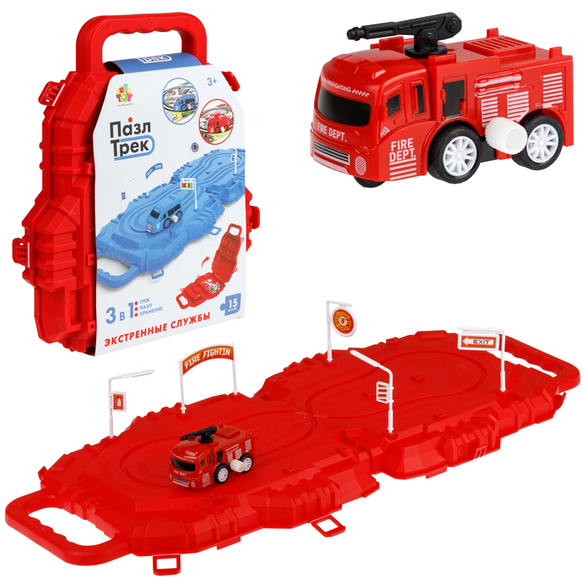 Трек 1TOY Пожарная машина Т26768-2 - фото 1