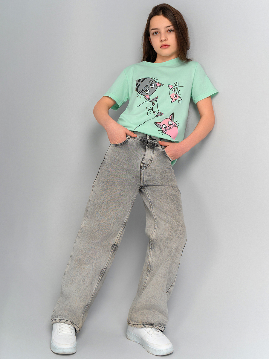 Футболка HappyFox HF66031Dкотики.ментоловый - фото 5