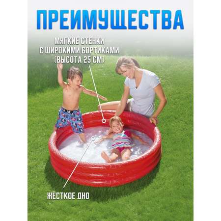 Бассейн надувной BESTWAY 122х25см 51025-r красный