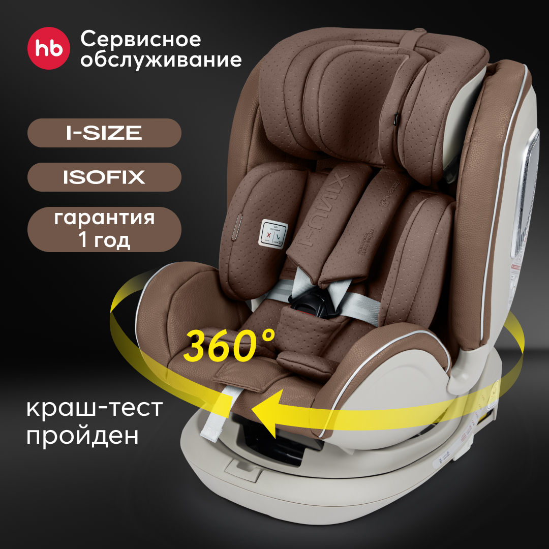 Автокресло Happy Baby I-Unix Isofix 0+/1/2/3 (0-36 кг) коричневый - фото 11