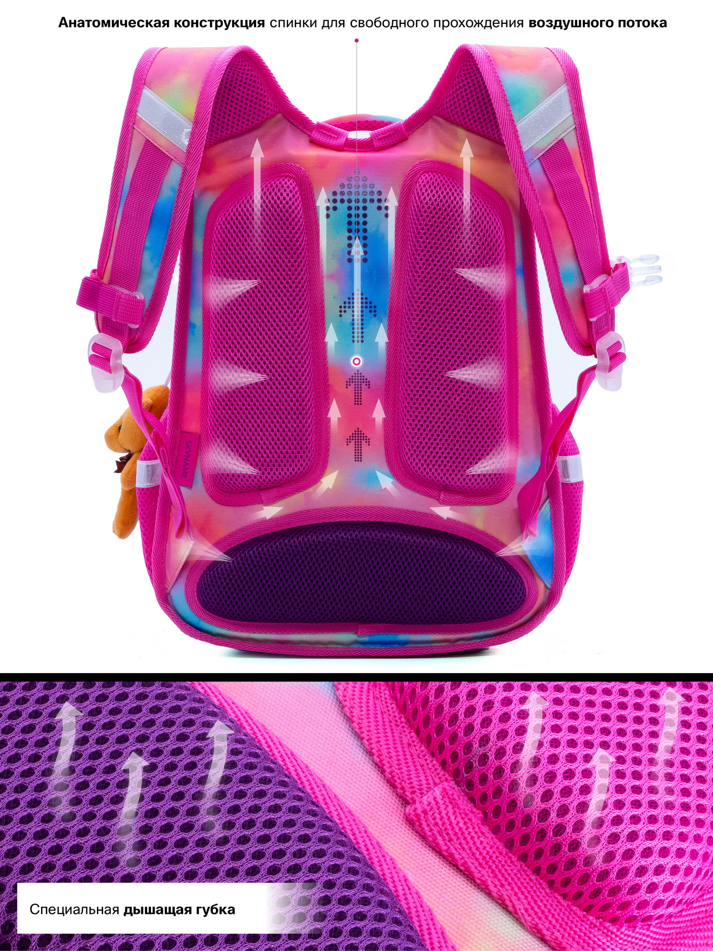 Рюкзак SkyName анатомическая спинка + брелок - фото 6