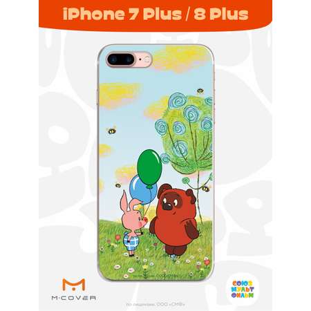 Силиконовый чехол Mcover для смартфона Apple iPhone 7 plus 8 plus Союзмультфильм Лучшие друзья