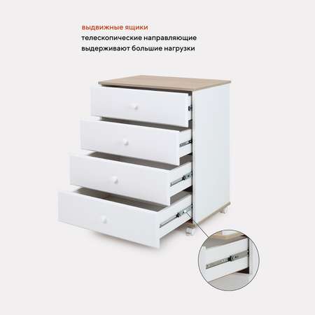 Комод Топотушки Ричард 600/4 71 4ящика Дуб белый