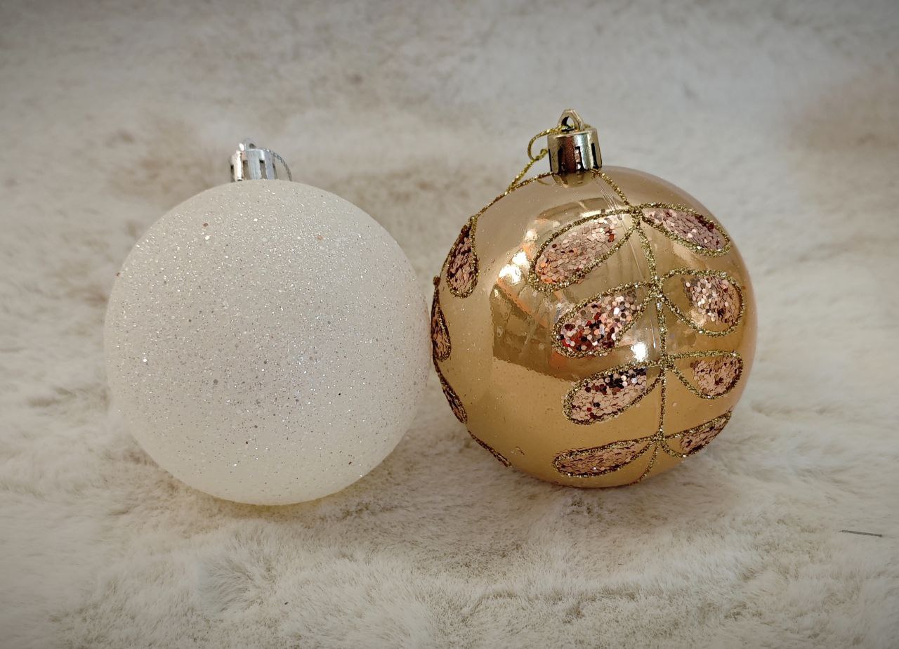 Шар праздничный с золотым 2шт 8см Магия праздника MAG1959-1 - фото 1