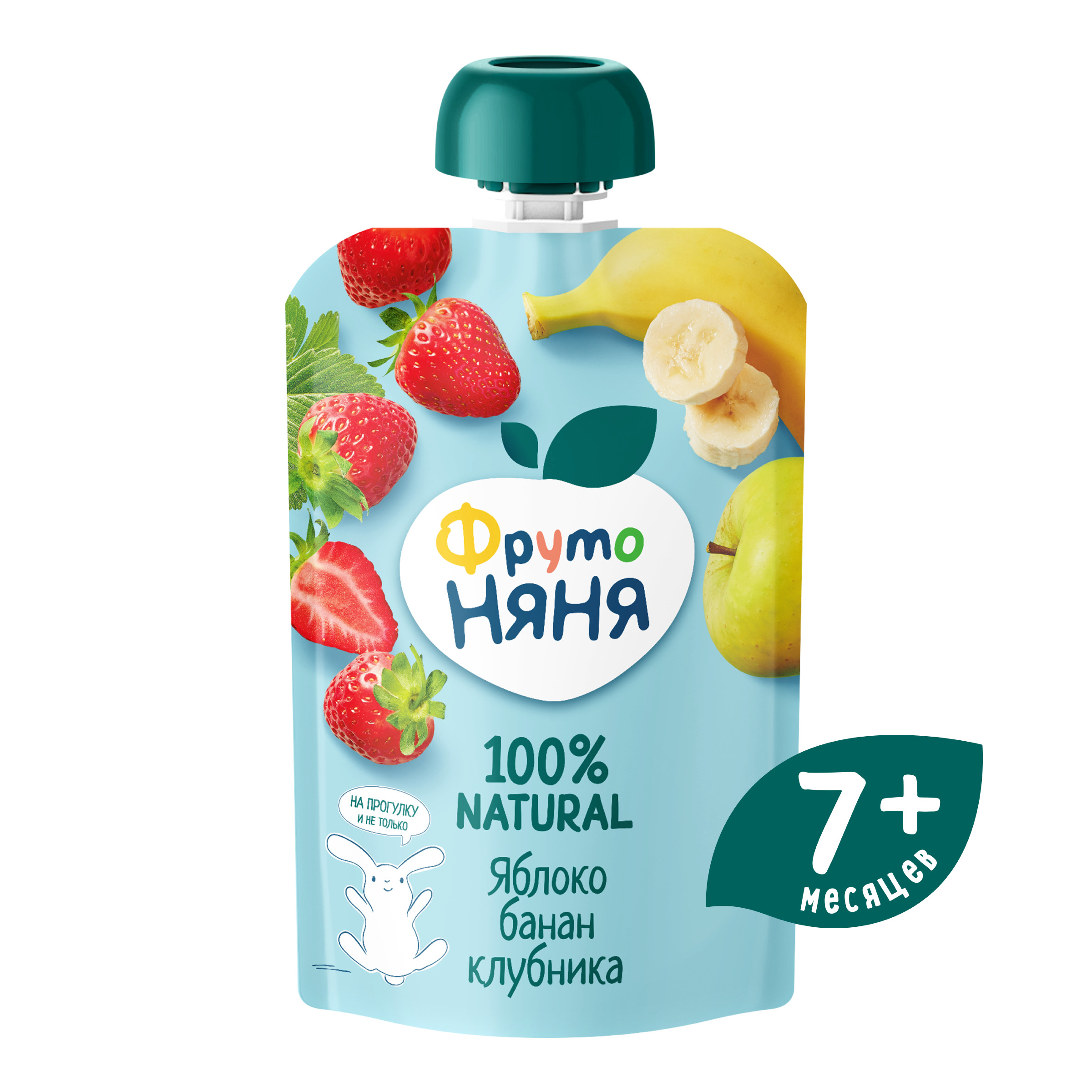 Десерт ФрутоНяня Яблоко-банан-клубника с 7 мес 90 г - фото 1