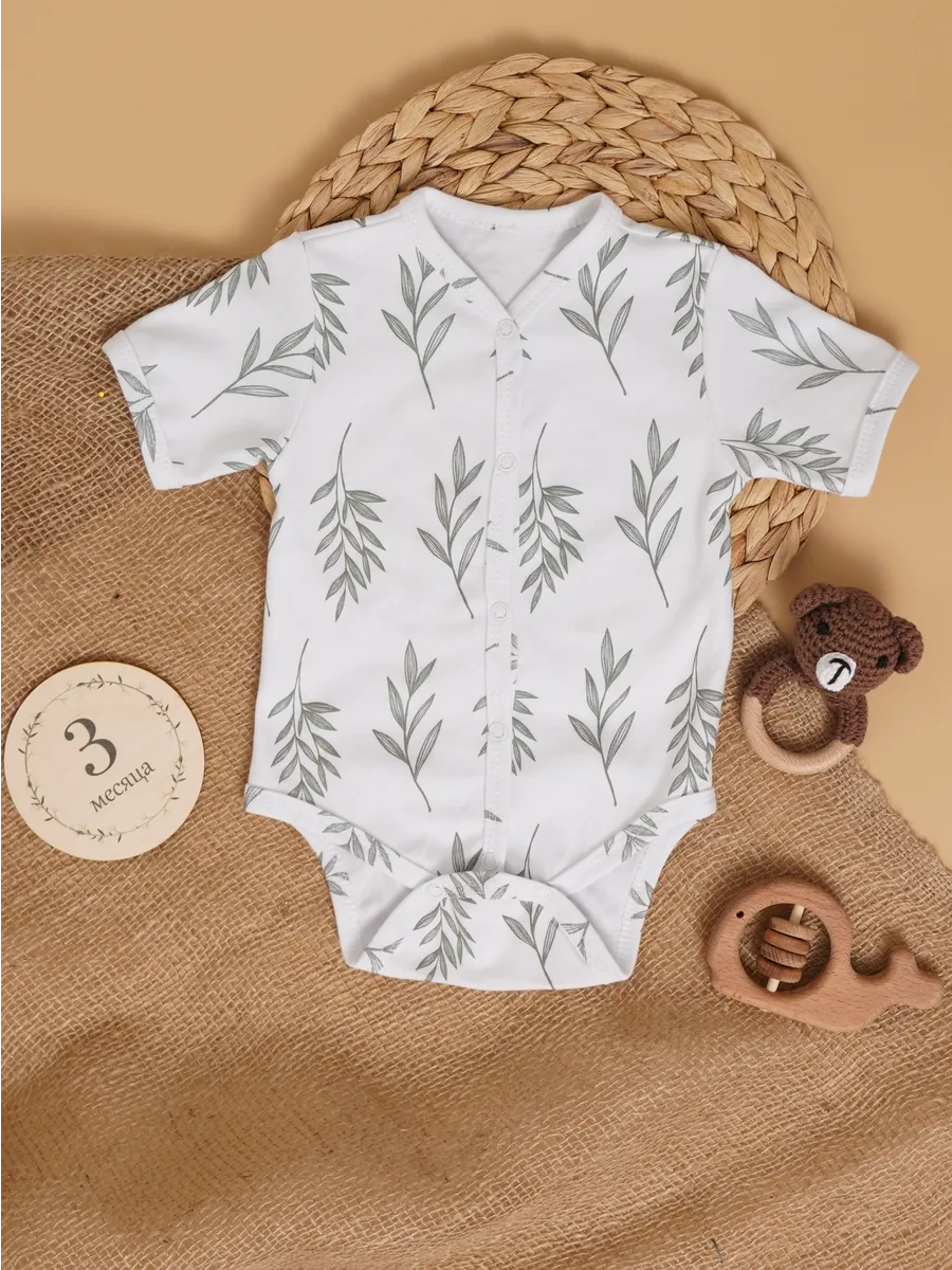 Боди 3 шт Супер Пупс нбр/3пр/бд/коррук/SK23хакилисточкиветочки - фото 8