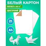 Белый картон Prof-Press для графики 24 лист.