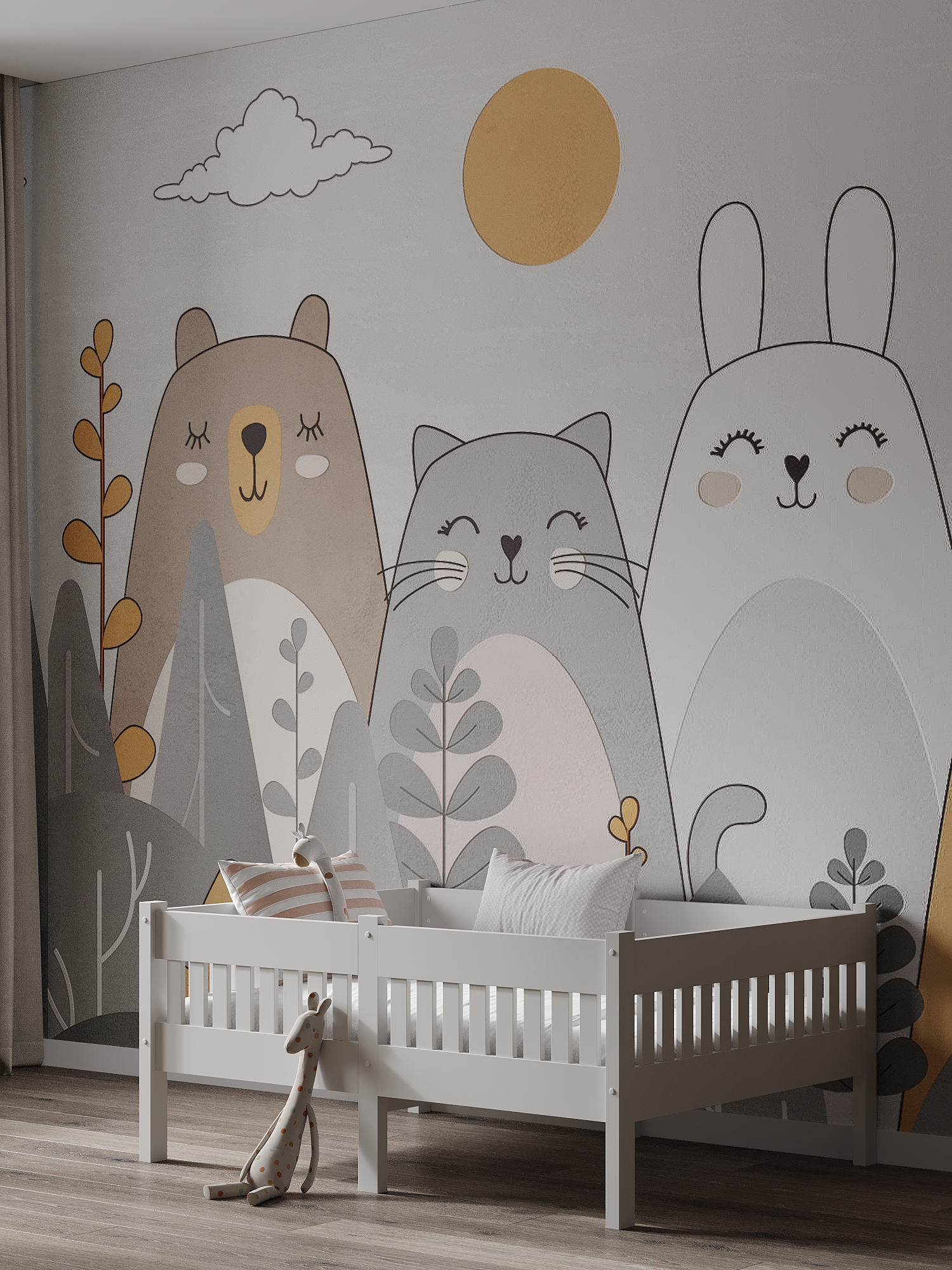 Кровать односпальная Moms charm Бортики (белый) - фото 8