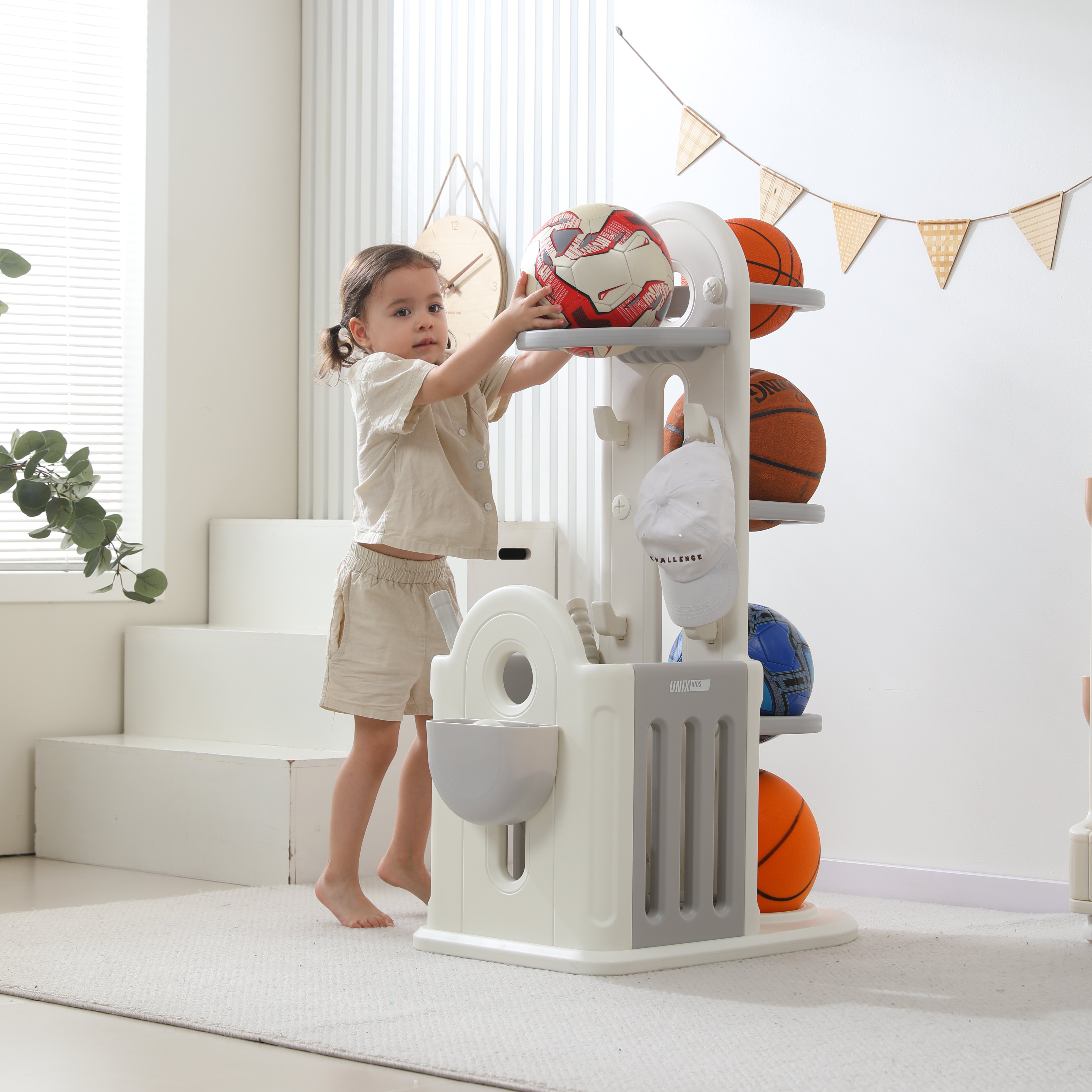 Подставка для мячей UNIX Kids Classic 4 levels Grey - фото 11
