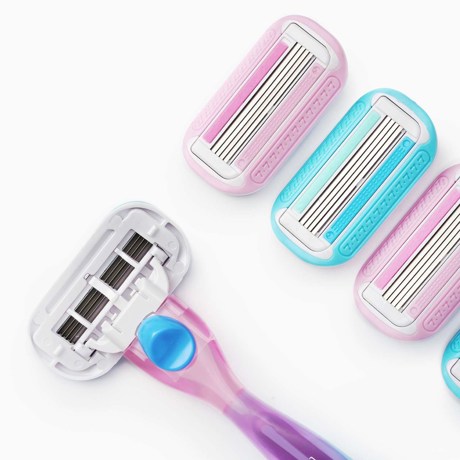 Бритва женская TopBeauty 1 бритва+6 сменных кассет+держатель для бритвы - фото 3