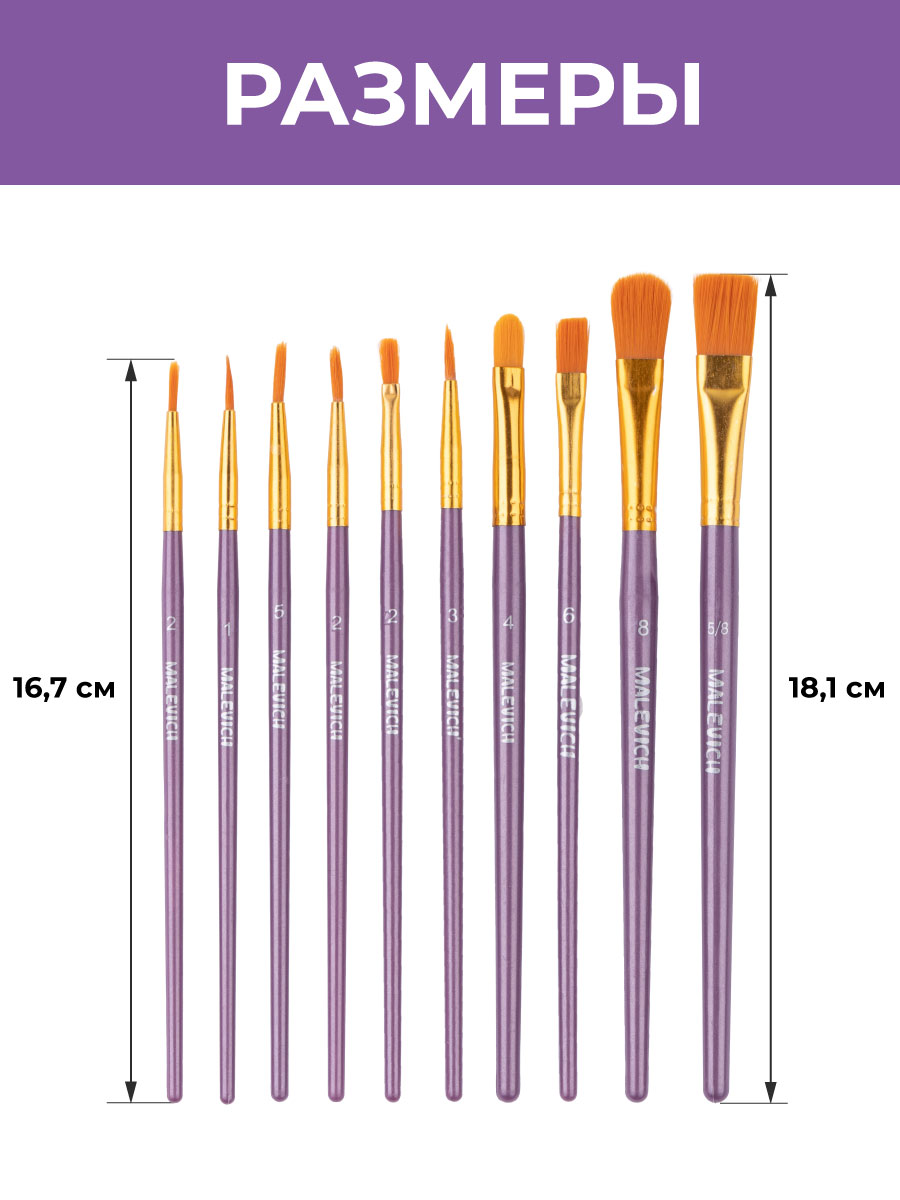 Кисть Малевичъ 10 шт. - фото 3