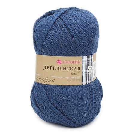 Пряжа Пехорка Деревенская шерстяная 100 г 250 м 255-Джинсовый, 10 мотков