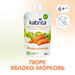 Фруктовое пюре Kabrita с козьими сливками яблоко-морковь 100г с 6месяцев