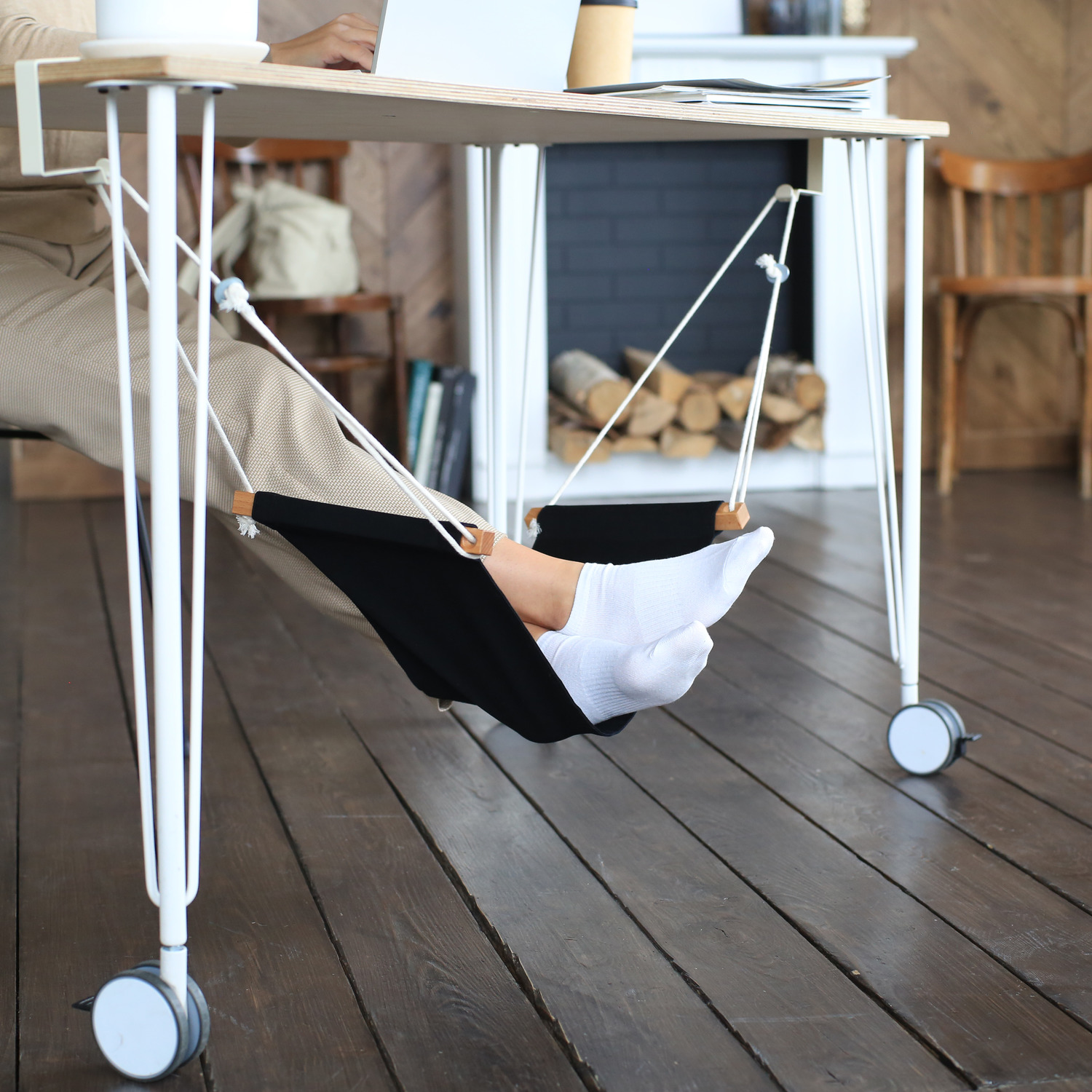 Гамак для ног под рабочий стол FooT black - фото 5