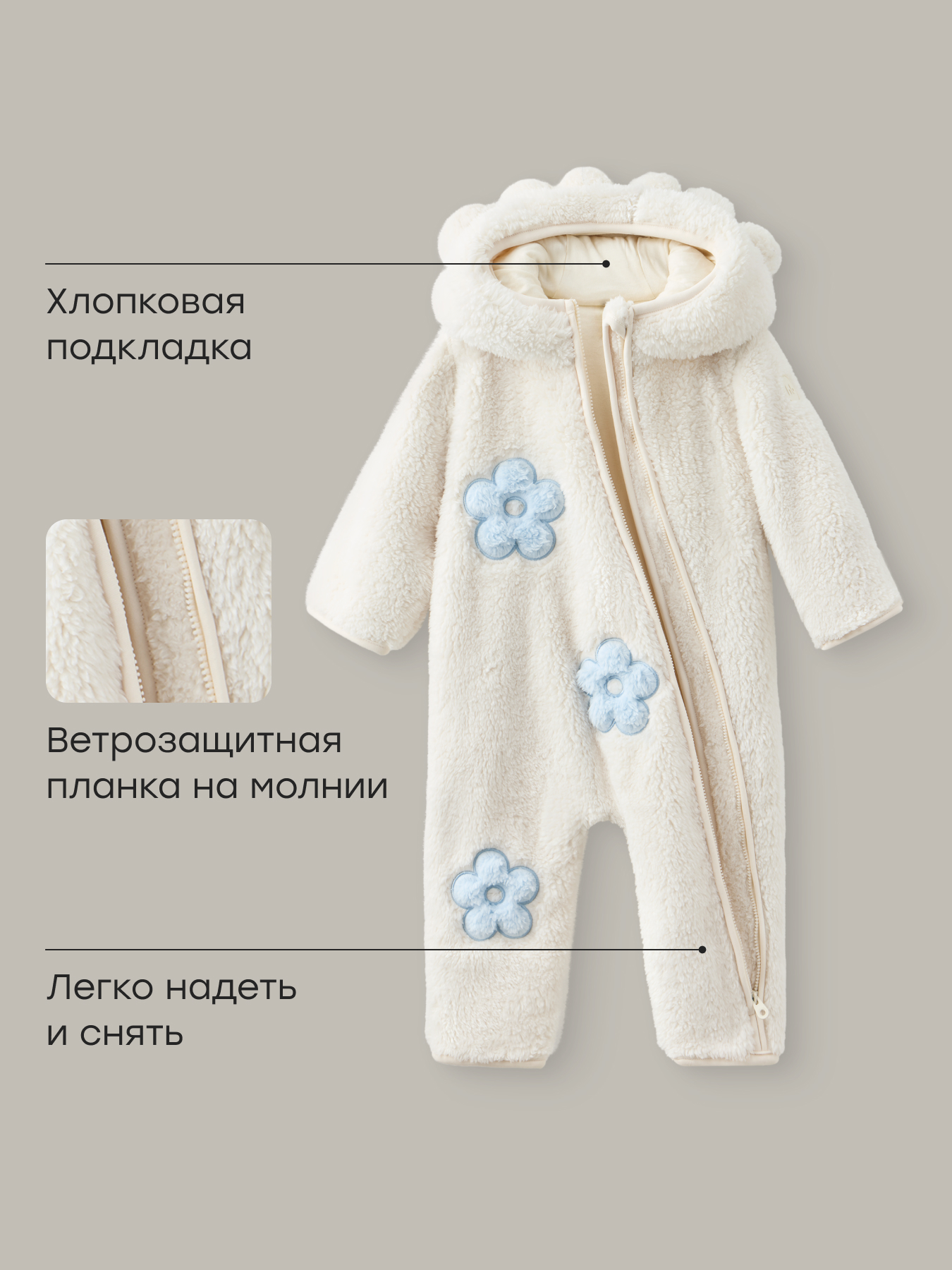 Комбинезон Happy Baby 89054-0_milky-blue - фото 3