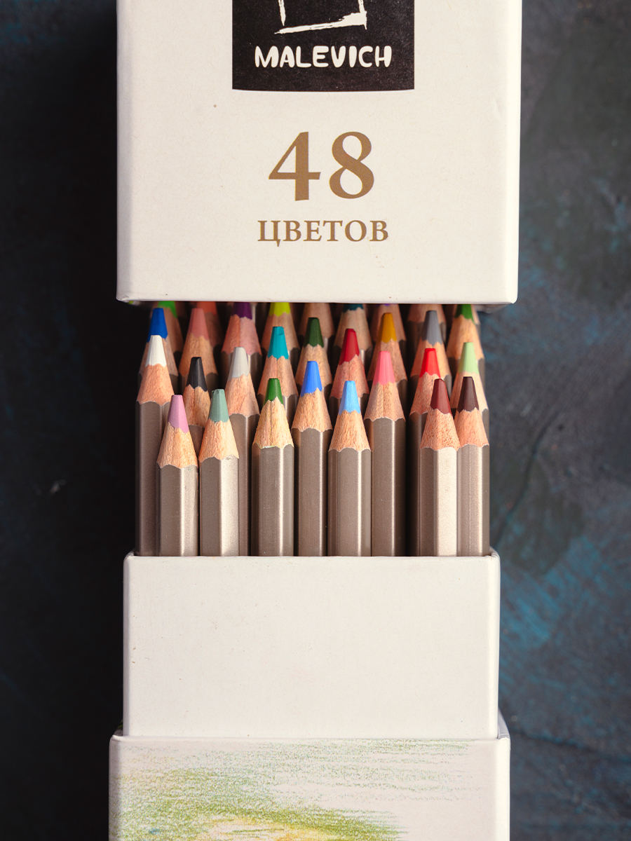 Карандаши цветные Малевичъ 48 шт. - фото 5