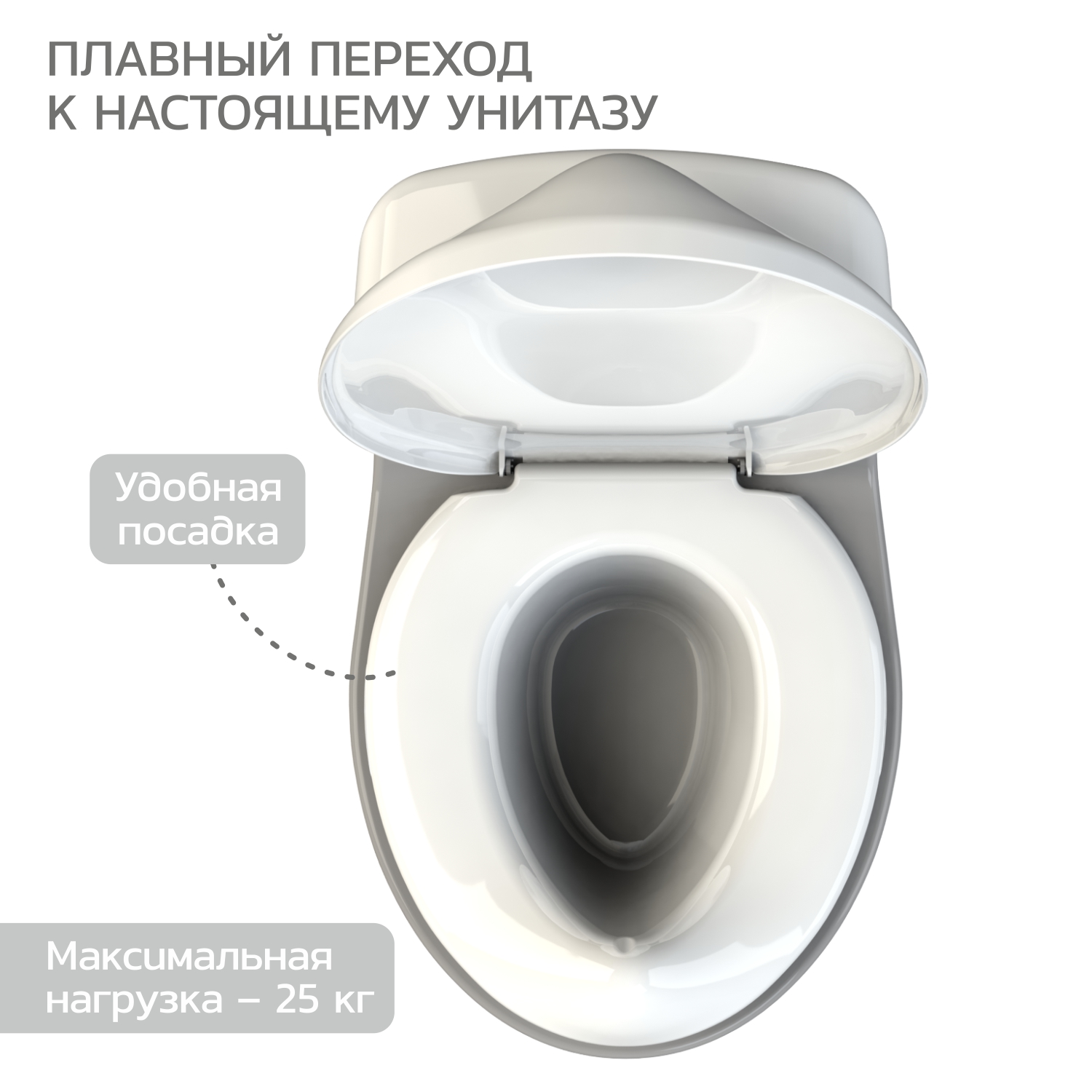 Горшок-унитаз туалетный Babyton Cozy Potty grey - фото 4
