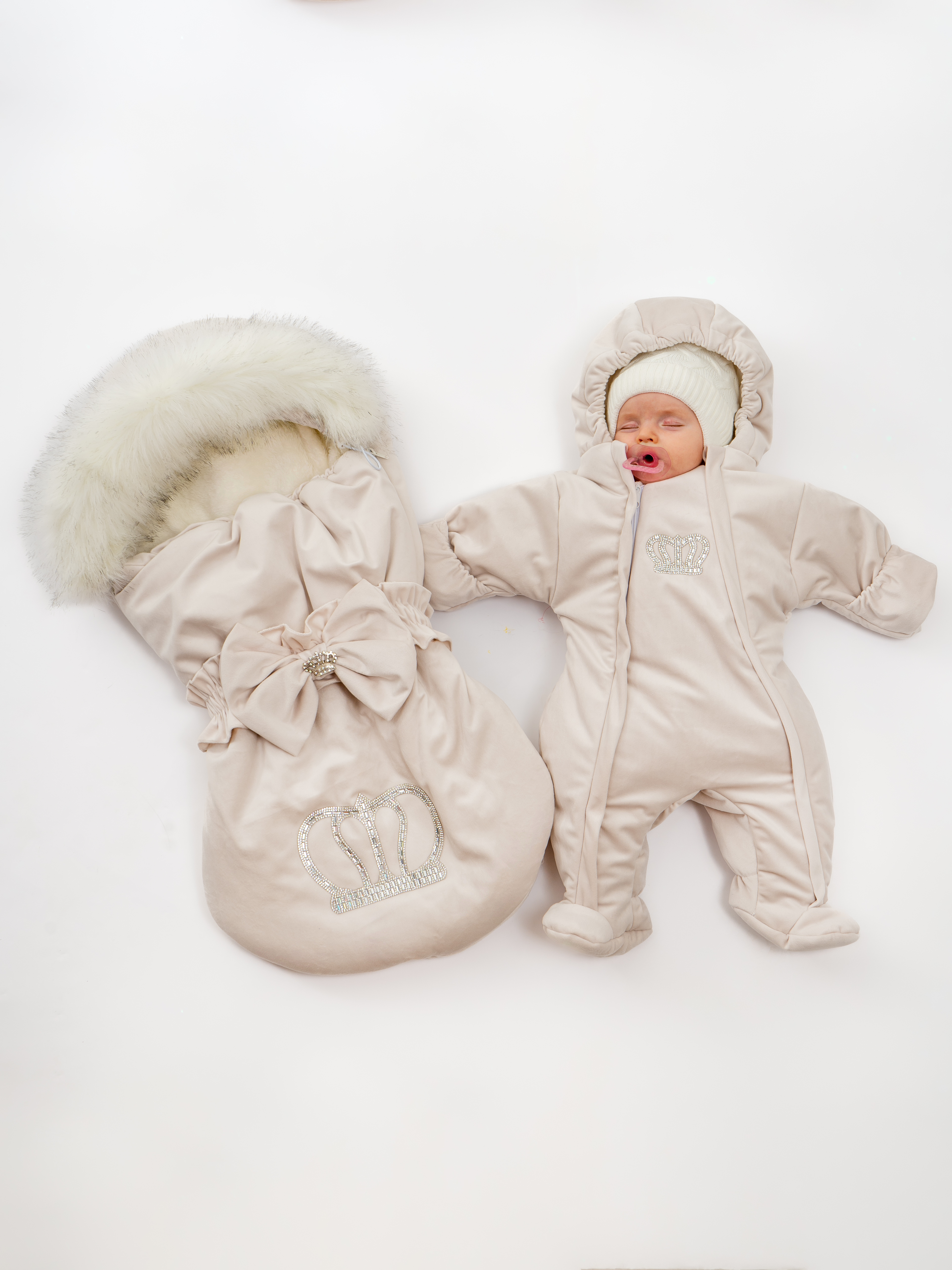 Конверт на выписку ТОСЯ БОСЯ Корона бежевый - фото 1