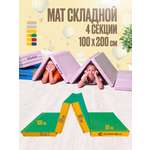 Мат Perfetto Sport № 5 (200х100х10 см) складной зелёно-жёлтый