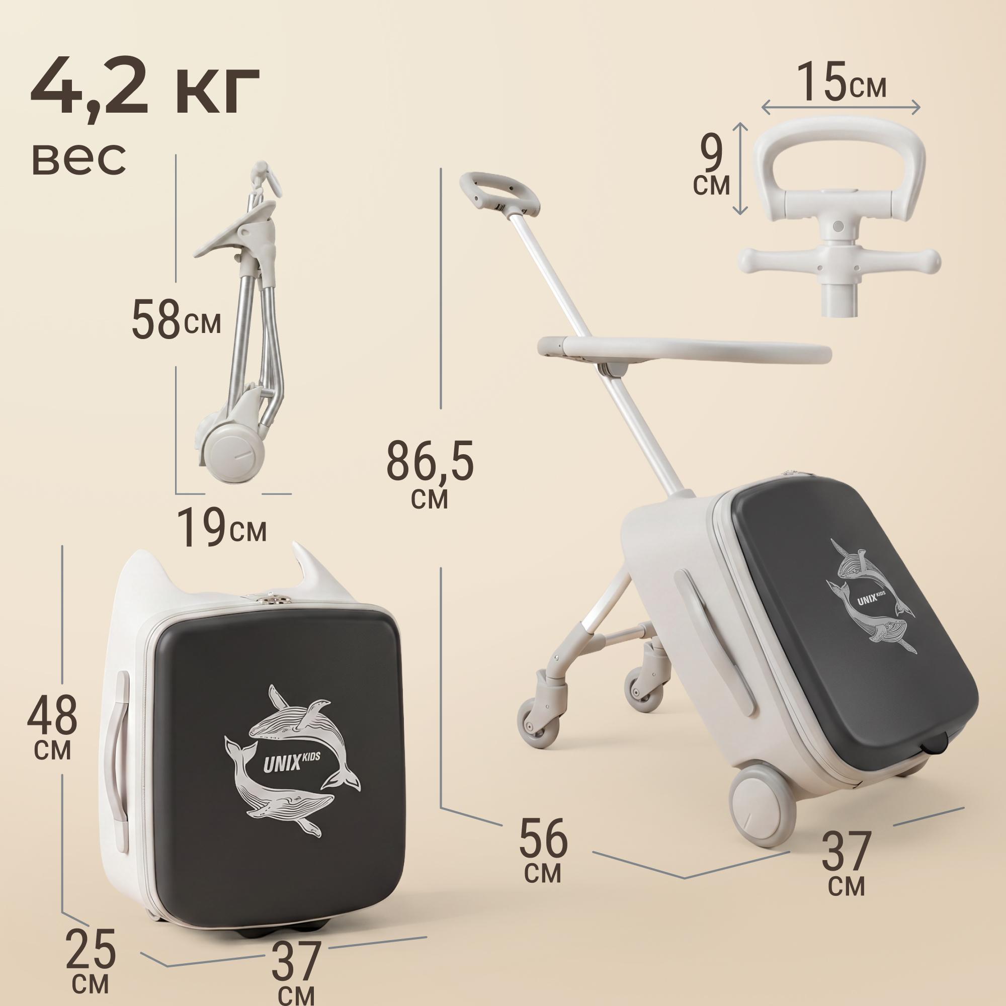 Чемодан UNIX Kids Каталка Stroller Ocean - фото 2
