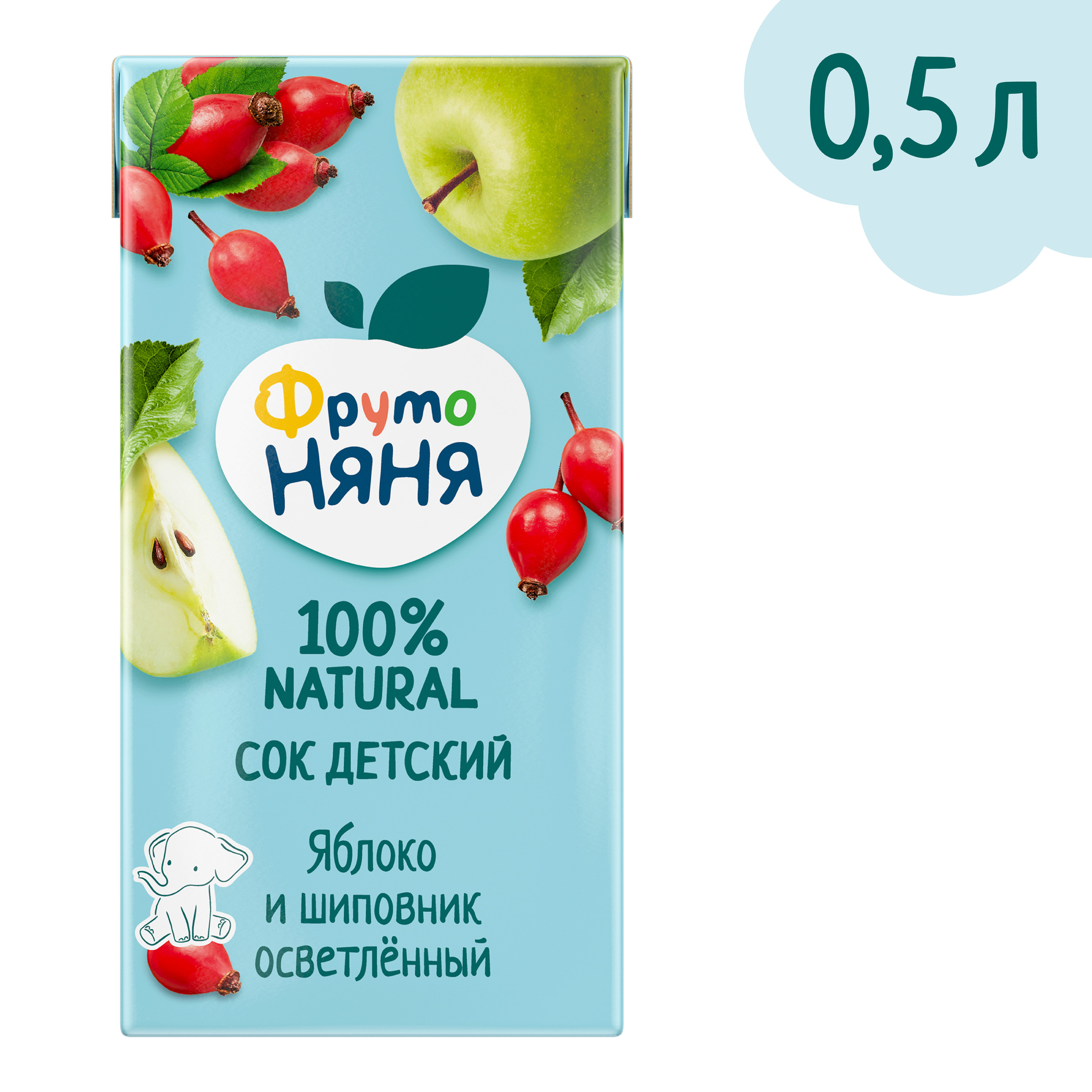 Сок ФрутоНяня Яблоко-Шиповник с 3 лет 0.5 л - фото 1