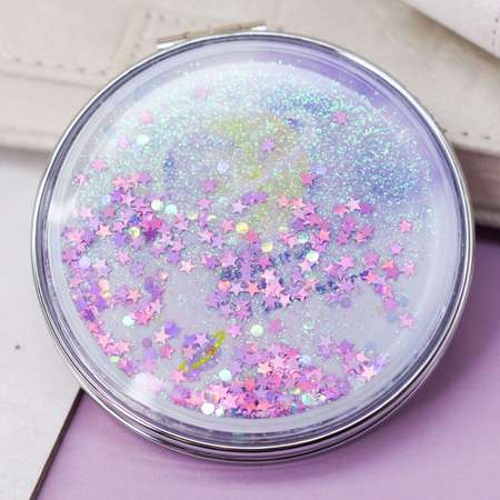 Зеркало карманное iLikeGift Planet stars purple с увеличением