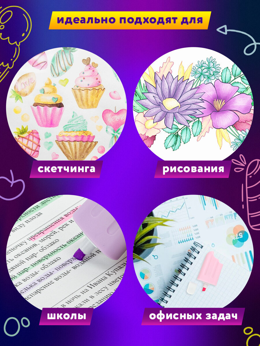 Текстовыделители Юнландия 6 цв. - фото 6