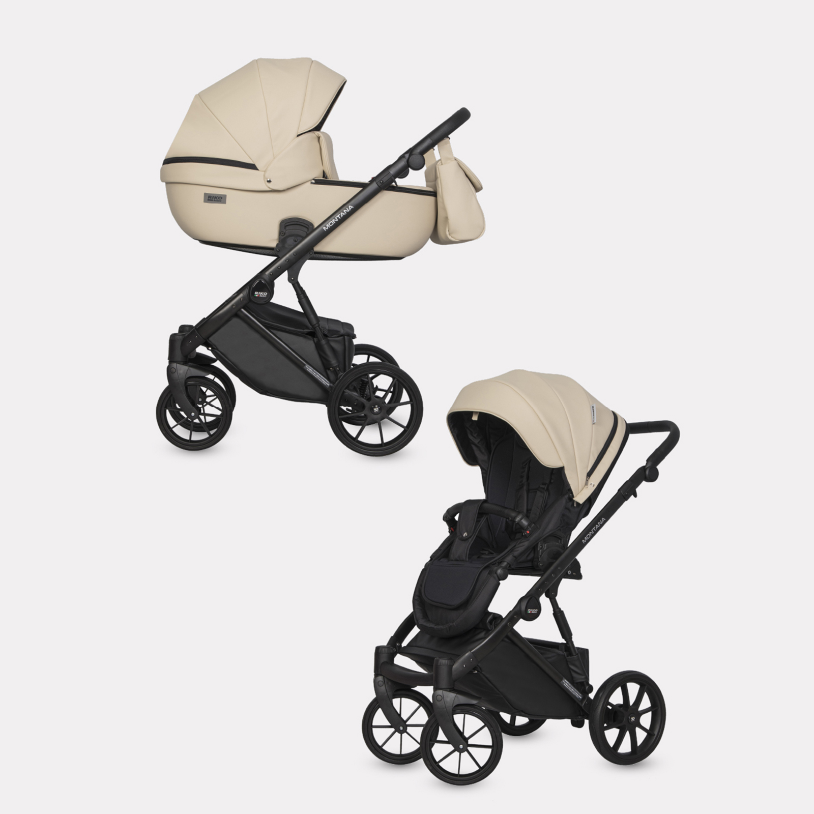 Коляска 2в1 Riko Basic Montana Ecco бежевый - фото 1