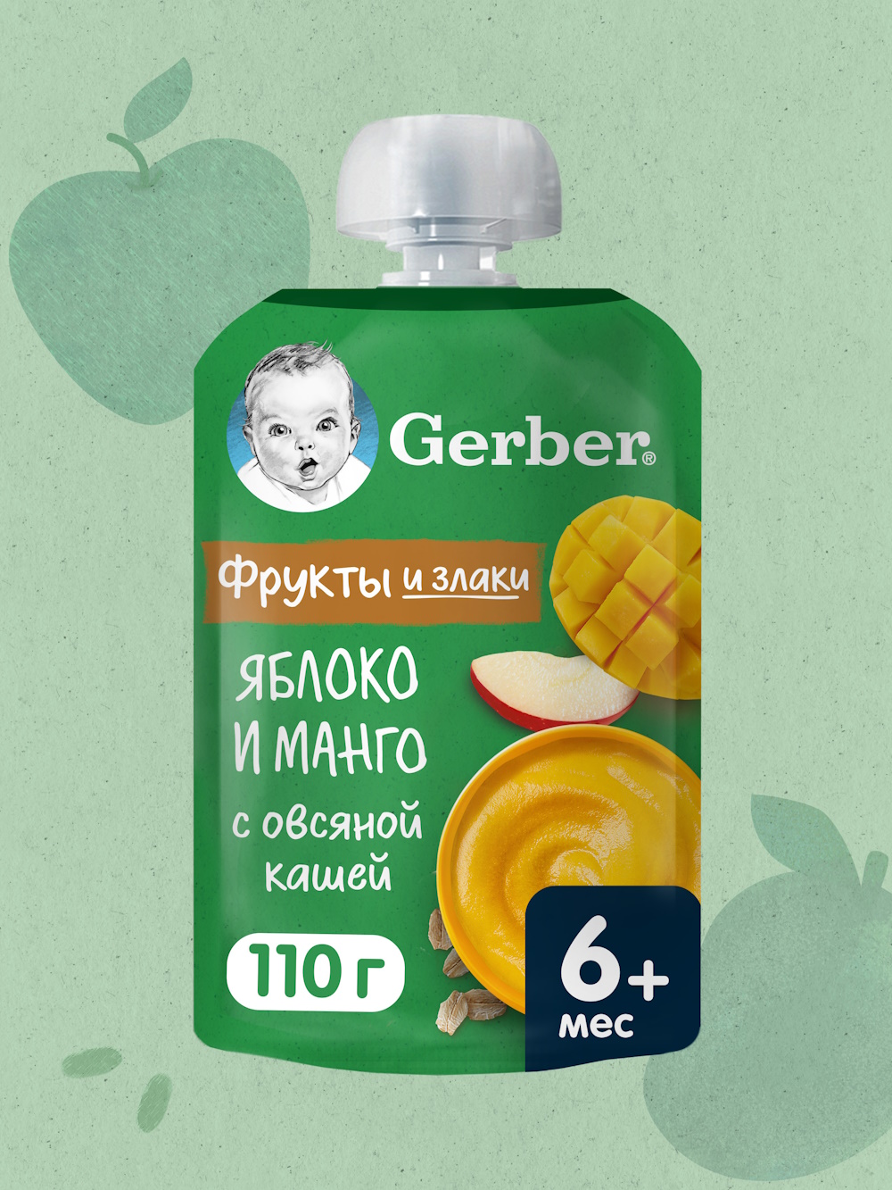 Овсяная каша Gerber Яблоко манго 110г - фото 1