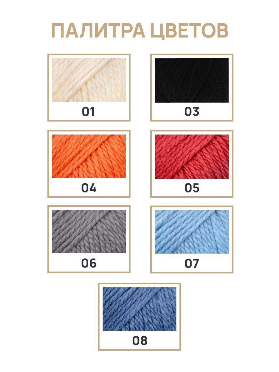 Пряжа Astra Premium Деметра полушерстяная 100 г 100 м 06 голубой 3 мотка - фото 6