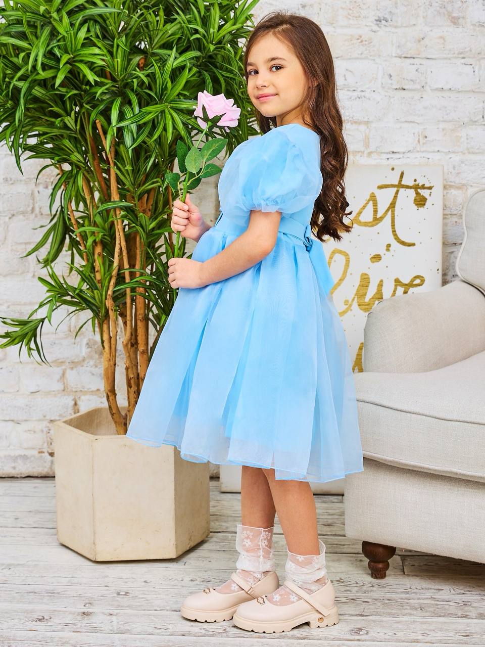 Платье Sofisha kids Plat.organza.blue - фото 16