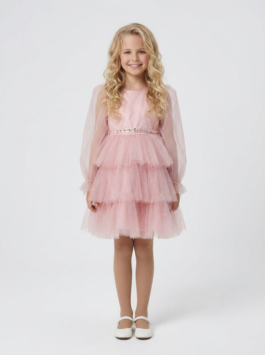 Платье Lila Style фэнси розовое - фото 4