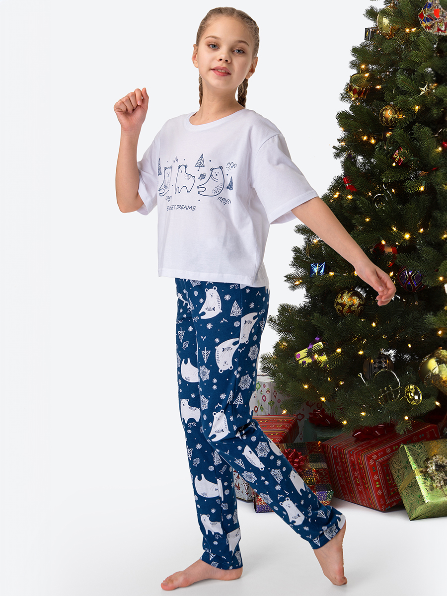 Пижама HappyFox HF6000DSPбелый.медведи.елки.на.чернильном - фото 3