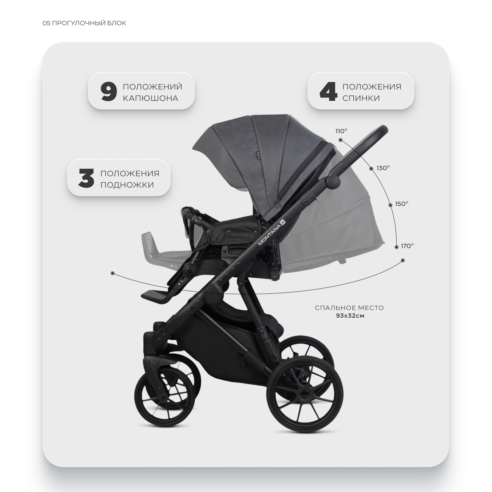 Коляска 2в1 Riko Basic Montana X серый - фото 5